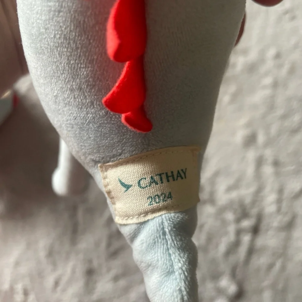 Blue Plush Dragon & baby dragon with 2024 Logo Cathay